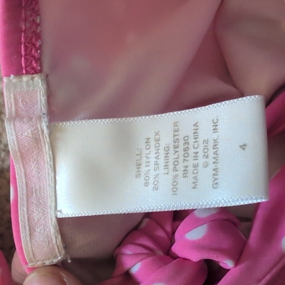 Janie & Jack Pink & White Polkadot Halter With Ruffle Swimsuit Size 4 - Picture 2 of 10